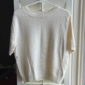 H&M Soft Cream Crewneck Short Sleeve Knit
